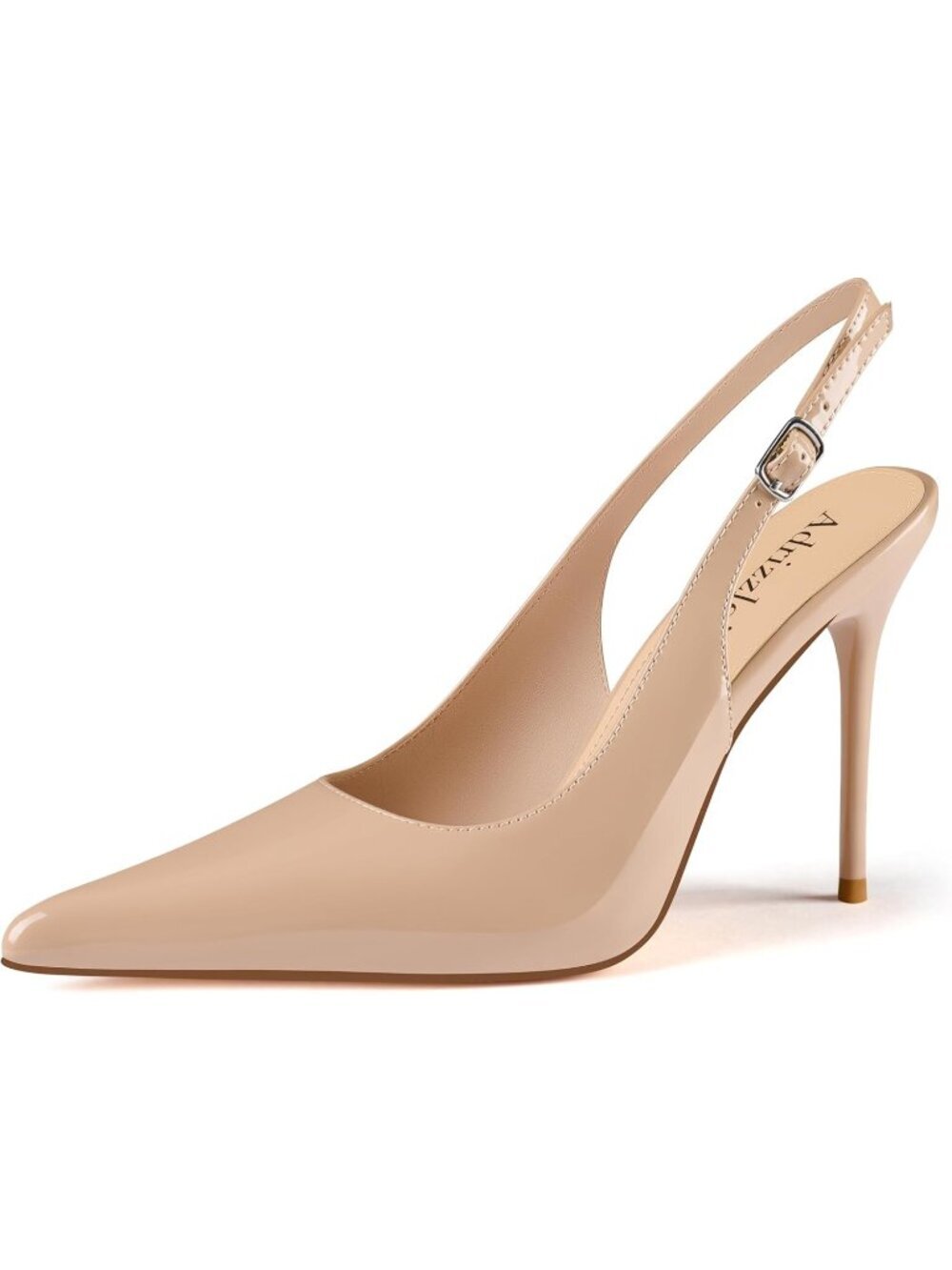 Women's Nude Pl Comfortable Sexy Non-Slip Slingback High Pointed Closed Toe Heel